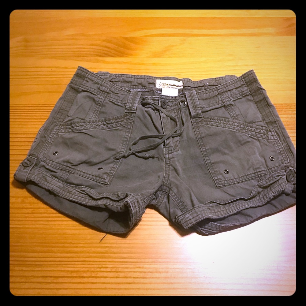 Green cargo shorts